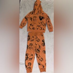 Disney Junior Mickey Mouse Pullover Hoodie and Set-orange-kids size 3T